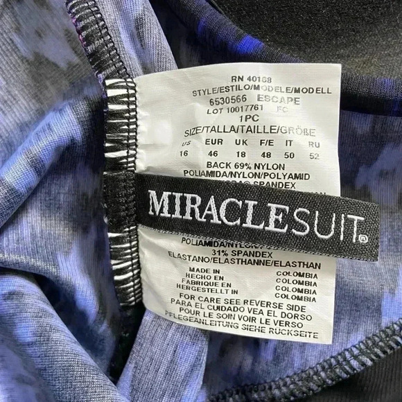 NEW Miraclesuit Bella Alba Escape Underwire One-Piece Swimsuit size 16 - Picture 5 of 8